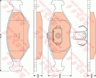 Тормозные колодки дисковые COTEC, комплект TRW GDB1751