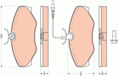 Тормозные колодки дисковые COTEC, комплект TRW GDB1760