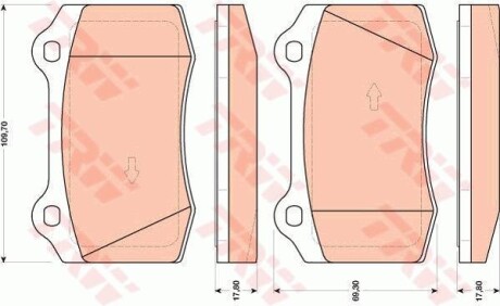 Тормозные колодки дисковые COTEC, комплект TRW GDB1772