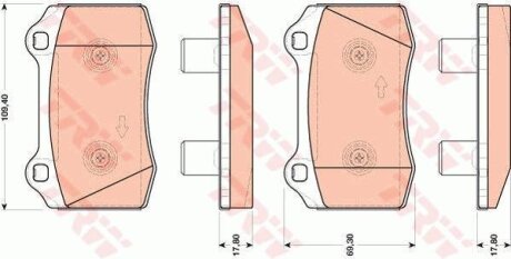 Тормозные колодки дисковые COTEC, комплект TRW GDB1773