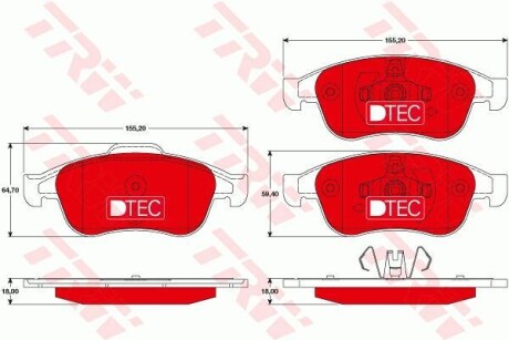 Тормозные колодки дисковые, комплект TRW GDB1789DTE