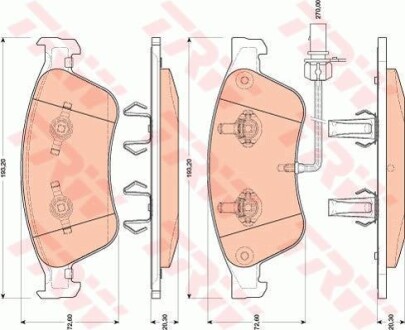 Тормозные колодки дисковые COTEC, комплект TRW GDB1811