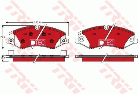 Тормозные колодки дисковые, комплект TRW GDB1898DTE