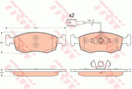 Тормозные колодки дисковые COTEC, комплект TRW GDB1900