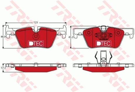 Тормозные колодки дисковые, комплект TRW GDB1919DTE