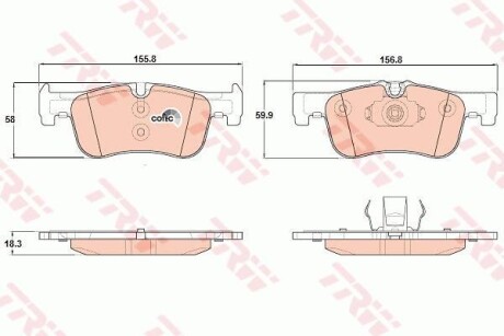 Тормозные колодки дисковые COTEC, комплект TRW GDB1935