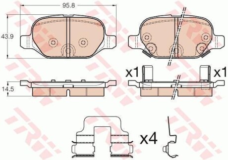 Тормозные колодки дисковые COTEC, комплект TRW GDB1950