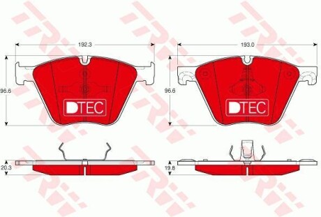 Тормозные колодки дисковые, комплект TRW GDB1964DTE