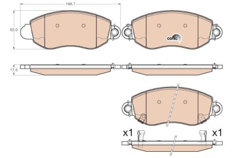 Тормозные колодки дисковые COTEC, комплект TRW GDB2006