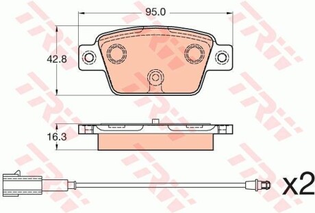 Тормозные колодки дисковые COTEC, комплект TRW GDB2054