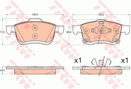 Тормозные колодки дисковые COTEC, комплект TRW GDB2060