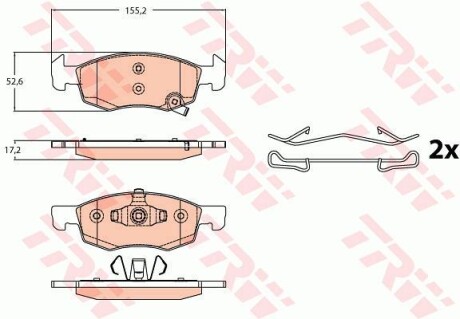 Тормозные колодки дисковые COTEC, комплект TRW GDB2099