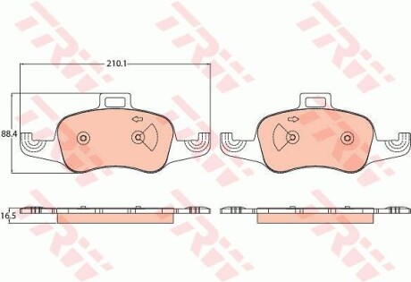 Тормозные колодки дисковые COTEC, комплект TRW GDB2120