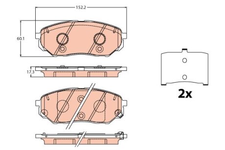 Тормозные колодки дисковые COTEC, комплект TRW GDB2195