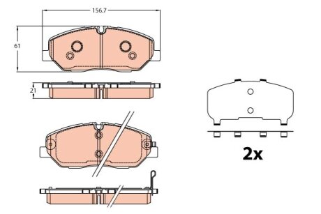 Тормозные колодки дисковые COTEC, комплект TRW GDB2227