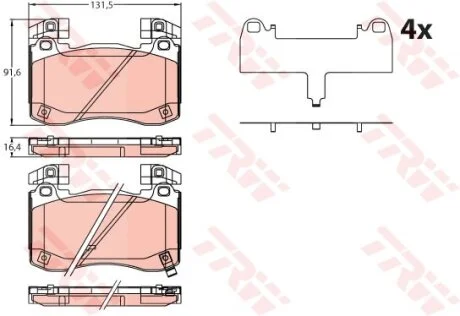 Тормозные колодки дисковые COTEC, комплект TRW GDB2254