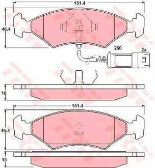 Тормозные колодки дисковые COTEC, комплект TRW GDB238