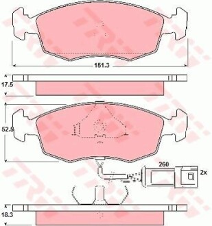 Тормозные колодки дисковые COTEC, комплект TRW GDB301