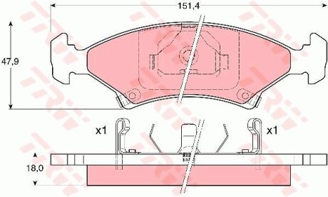 Тормозные колодки дисковые COTEC, комплект TRW GDB3096