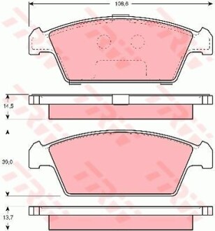 Тормозные колодки дисковые COTEC, комплект TRW GDB3108