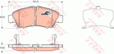 Тормозные колодки дисковые COTEC, комплект TRW GDB3212