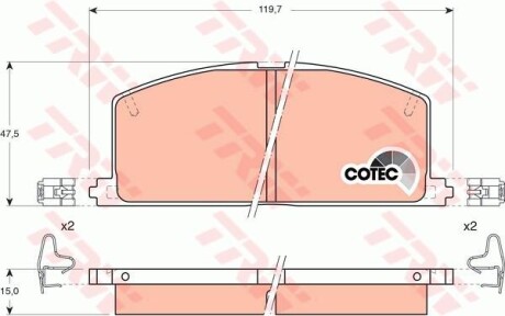 Тормозные колодки дисковые COTEC, комплект TRW GDB323