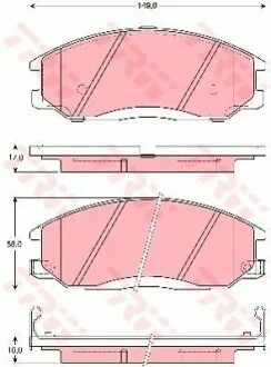 Тормозные колодки дисковые COTEC, комплект TRW GDB3257