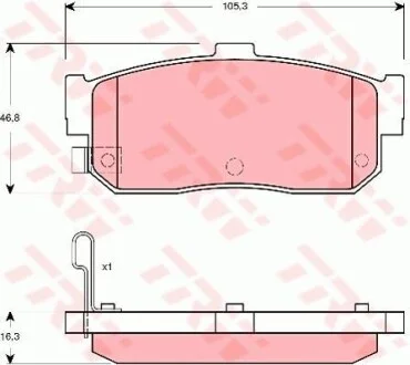 Тормозные колодки дисковые COTEC, комплект TRW GDB3274