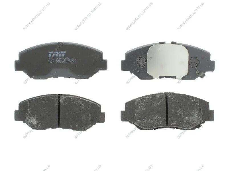 Комплект гальмівних колодок передн, HONDA ACCORD VII, CIVIC X, CR-V II, CR-V IV, CR-V V, ELEMENT, PILOT, STEPWGN 1.0-3.5 09.01- TRW GDB3325 (фото 1)