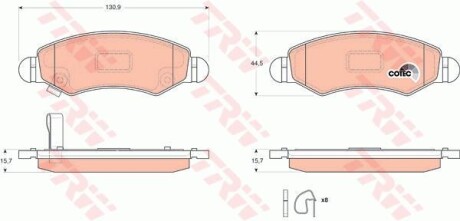 Тормозные колодки дисковые COTEC, комплект TRW GDB3363