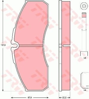 Тормозные колодки дисковые COTEC, комплект TRW GDB3385