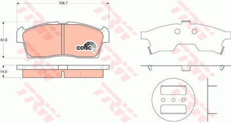 Тормозные колодки дисковые COTEC, комплект TRW GDB3411