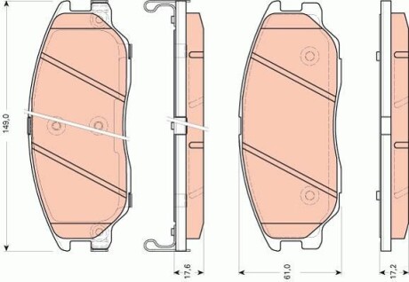 Тормозные колодки дисковые COTEC, комплект TRW GDB3465