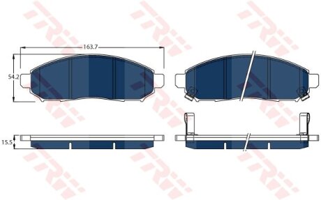 Тормозные колодки дисковые, комплект TRW GDB3520BTE