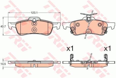 Тормозные колодки дисковые COTEC, комплект TRW GDB3588