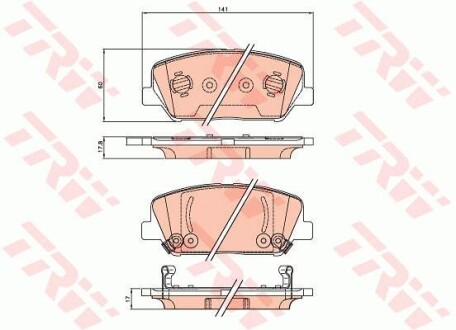 Тормозные колодки дисковые COTEC, комплект TRW GDB3621