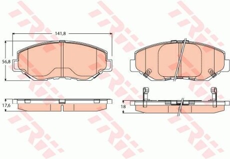 Тормозные колодки дисковые COTEC, комплект TRW GDB3627