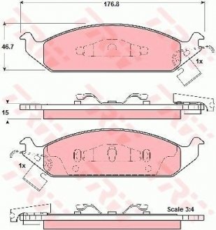 Тормозные колодки, дисковые. TRW GDB4016