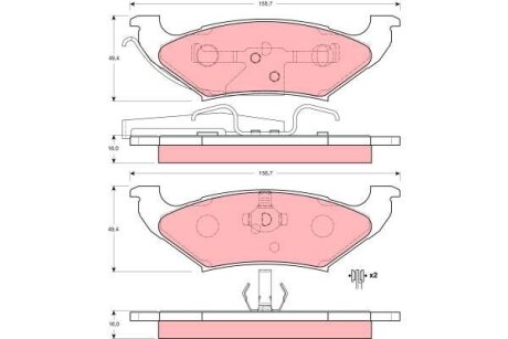 Тормозные колодки дисковые COTEC, комплект TRW GDB4045