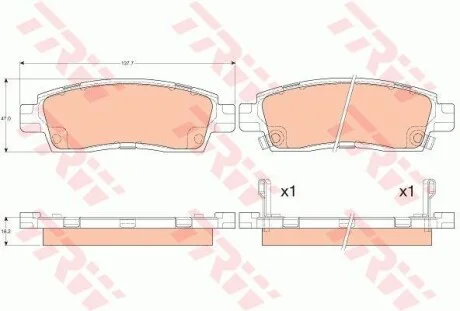 Тормозные колодки дисковые COTEC, комплект TRW GDB4455