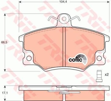 Тормозные колодки дисковые COTEC, комплект TRW GDB458