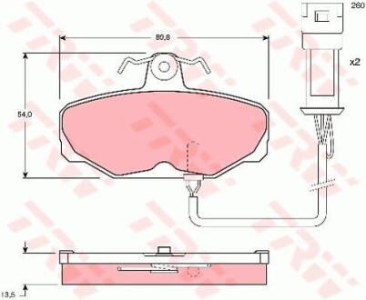 Тормозные колодки дисковые COTEC, комплект TRW GDB471