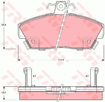 Тормозные колодки дисковые COTEC, комплект TRW GDB497