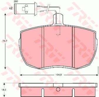 Тормозные колодки дисковые COTEC, комплект TRW GDB779