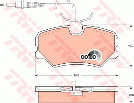 Тормозные колодки дисковые COTEC, комплект TRW GDB793