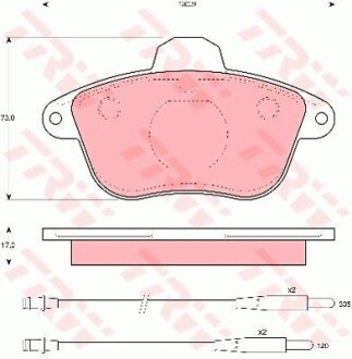 Тормозные колодки дисковые COTEC, комплект TRW GDB796