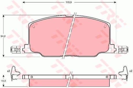 Тормозные колодки дисковые COTEC, комплект TRW GDB798