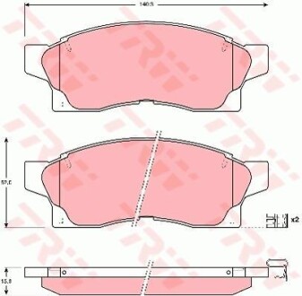 Тормозные колодки дисковые COTEC, комплект TRW GDB877