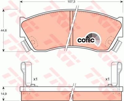 Тормозные колодки дисковые COTEC, комплект TRW GDB883