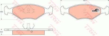 Тормозные колодки дисковые COTEC, комплект TRW GDB958